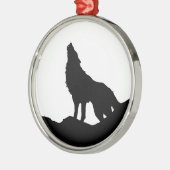 Lone Wolf Stehend auf einem Hügel Ornament Aus Metall (Links)