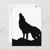 Lone Wolf Stehend auf einem Hügel Postkarte (Vorne/Hinten)