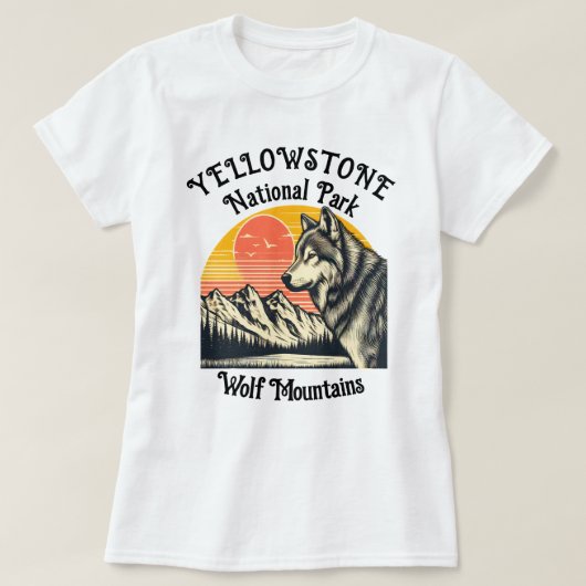 Lone Wolf steht vor dem majestätischen Berg T-Shirt (Design vorne)
