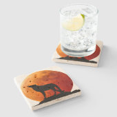 Lone Wolf Stone Untersetzer (Seitenansicht)