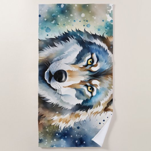 Lone Wolf Strandtuch (Vorderseite)