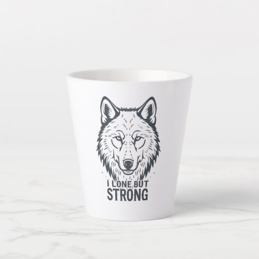 Lone Wolf Strength and Resilience Milchtasse (Vorderseite)