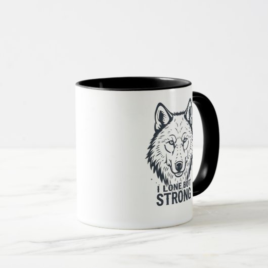 Lone Wolf Strength and Resilience Tasse (VorderseiteRechts)