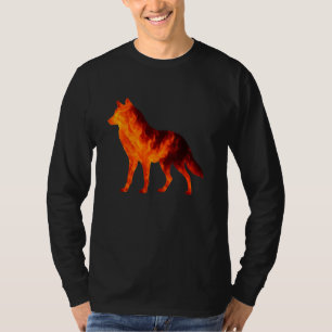 Lone Wolf überlebt die Flammen Silhouette Art Volc T-Shirt