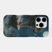 Lone Wolf Under the Moon | Alpha Strength iPhone Hülle (Rückseite (Horizontal))