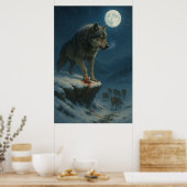 Lone Wolf Under the Moon | Alpha Strength Poster (Küche)