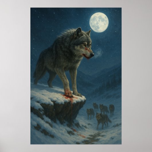 Lone Wolf Under the Moon | Alpha Strength Poster (Vorne)