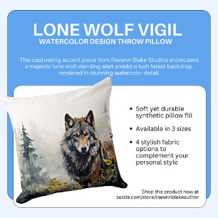 Lone Wolf Vigil Watercolor Design Wurfkissen Kissen