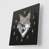 Lone Wolf Wall Clock Quadratische Wanduhr (Winkel)
