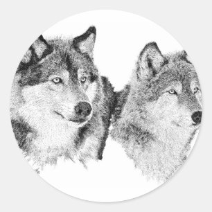 Lone Wolves Runder Aufkleber