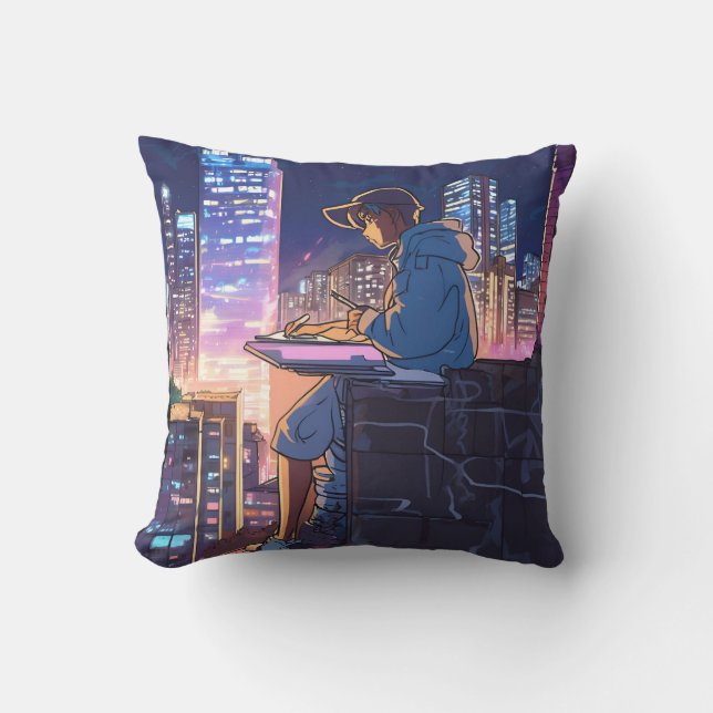 Lonely Anime Girl Kissen (Vorderseite)