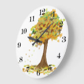 Lonely Autumn Tree Große Wanduhr (Winkel)