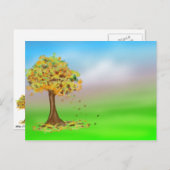 Lonely Autumn Tree Postkarte (Vorne/Hinten)