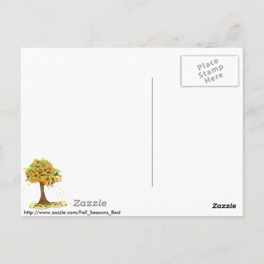 Lonely Autumn Tree Postkarte (Rückseite)