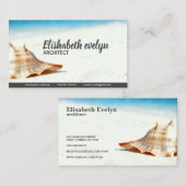 Lonely Conch on Pristine Shore Visitenkarte (Vorne/Hinten)