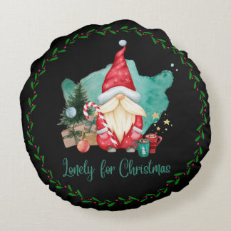 Lonely For Christmas Nome Ornament Rundes Kissen