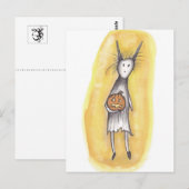 Lonely Ghoul mit Pumpkin Postkarte (Vorne/Hinten)