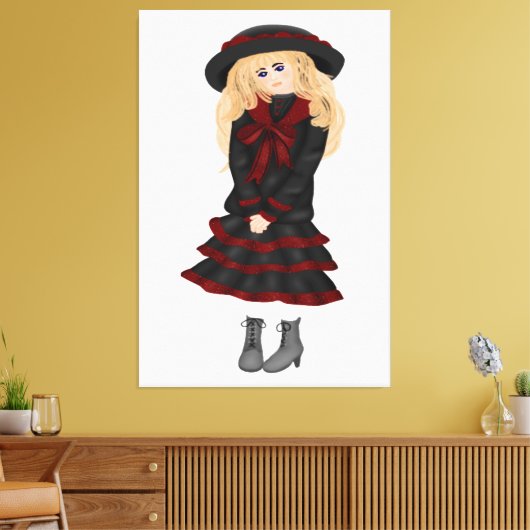 Lonely Girl Kinder Canvas Leinwanddruck (Insitu (Wohnzimmer))