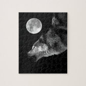 Lonely Grey Wolf & Fullmoon Puzzle (Vertikal)