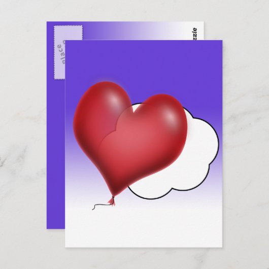Lonely Heart Balloon Postkarte (Vorne/Hinten)