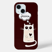 Lonely Hearts Cat Personalisiert Speech Blase Case-Mate iPhone Hülle (Rückseite)