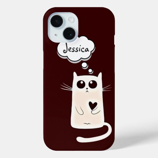 Lonely Hearts Cat Personalisiert Speech Blase Case-Mate iPhone Hülle (Rückseite)