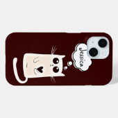 Lonely Hearts Cat Personalisiert Speech Blase Case-Mate iPhone Hülle (Rückseite (Horizontal))
