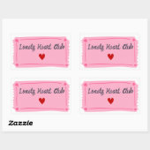 Lonely Hearts Club Valentinstag Rechteckiger Aufkleber (Blatt)