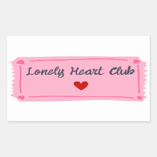Lonely Hearts Club Valentinstag Rechteckiger Aufkleber