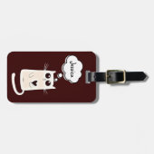 Lonely Hearts Niedlich Cat Personalisiert Gepäckanhänger (Vorderseite horizontal)