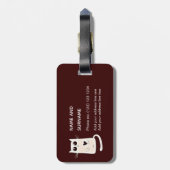 Lonely Hearts Niedlich Cat Personalisiert Gepäckanhänger (Rückseite vertikal)