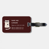 Lonely Hearts Niedlich Cat Personalisiert Gepäckanhänger (Rückseite horizontal)