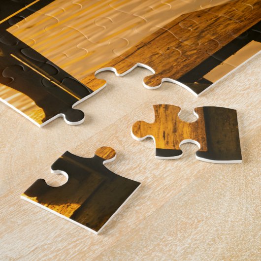 Lonely Man Beach Sunset Landschaft Puzzle (Seite)