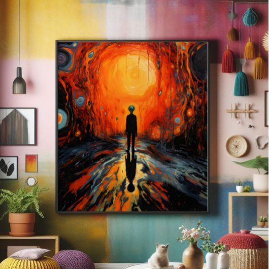 Lonely Man Expressionismus Fotodruck