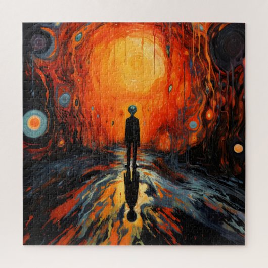Lonely Man Expressionismus Puzzle (Vertikal)