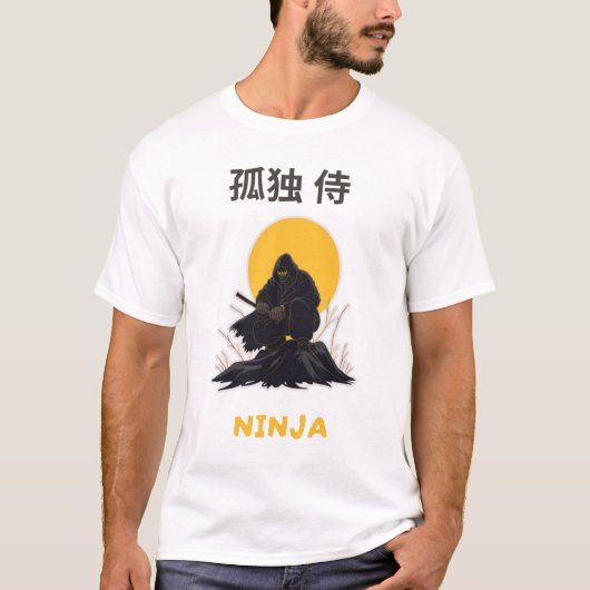 Lonely Ninja Samurai Art Design T-Shirt (Vorderseite)