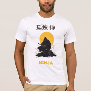 Lonely Ninja Samurai Kunstdesign T-Shirt