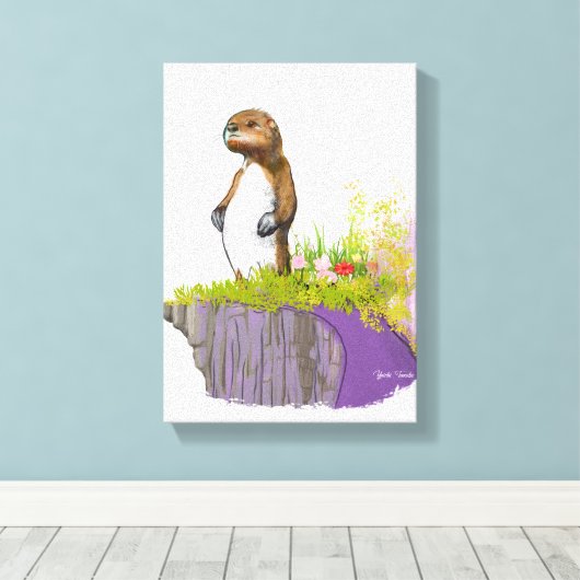Lonely Otter Leinwanddruck (Insitu (Holzboden))