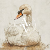 Lonely Swan Painting Moody Rustic Bird Poster