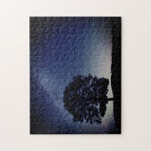 Lonely Tree on Hill Starry Night Sky Scene Puzzle (Vertikal)