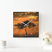 Lonely Tree Sunams Wall Clock Quadratische Wanduhr (Zuhause)