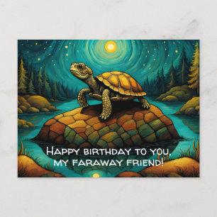 Lonely Turtle Long Distance Friend Geburtstag Postkarte
