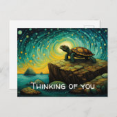 Lonely Turtle Thinking Postkarte (Vorne/Hinten)