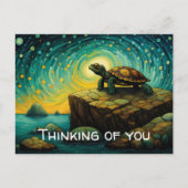 Lonely Turtle Thinking Postkarte (Vorderseite)