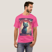 Lonely Ufo Cat T-Shirt (Vorne ganz)