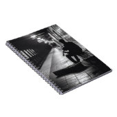 Lonely Violinist Subway Bench Notebook Notizblock (Rechte Seite)