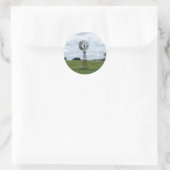 Lonely Windmill Runder Aufkleber (Tasche)
