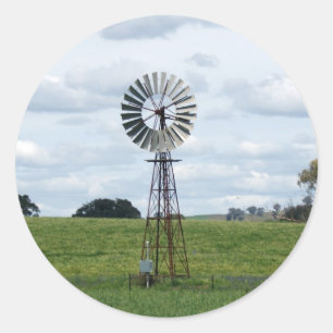 Lonely Windmill Runder Aufkleber