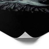 Lonely Wolf Gesicht schwarz Poster (Ecke)