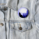 Lonely Wolf Howling auf Moon Button (Beispiel)